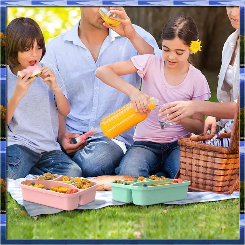 ランチボックス弁当箱子供用ランチボックス食品保存容器4コンパートメントミールプレップコンテナ透明カバー付きas59-