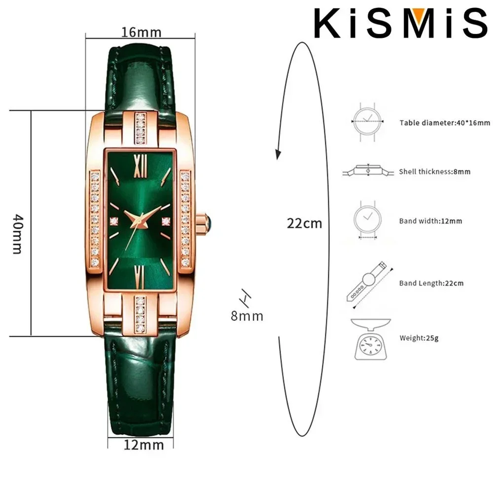 Reloj de pulsera de cuarzo con diamantes de imitación barrocos para mujer, reloj analógico con puntero rectangular, regalo para mamá o ella