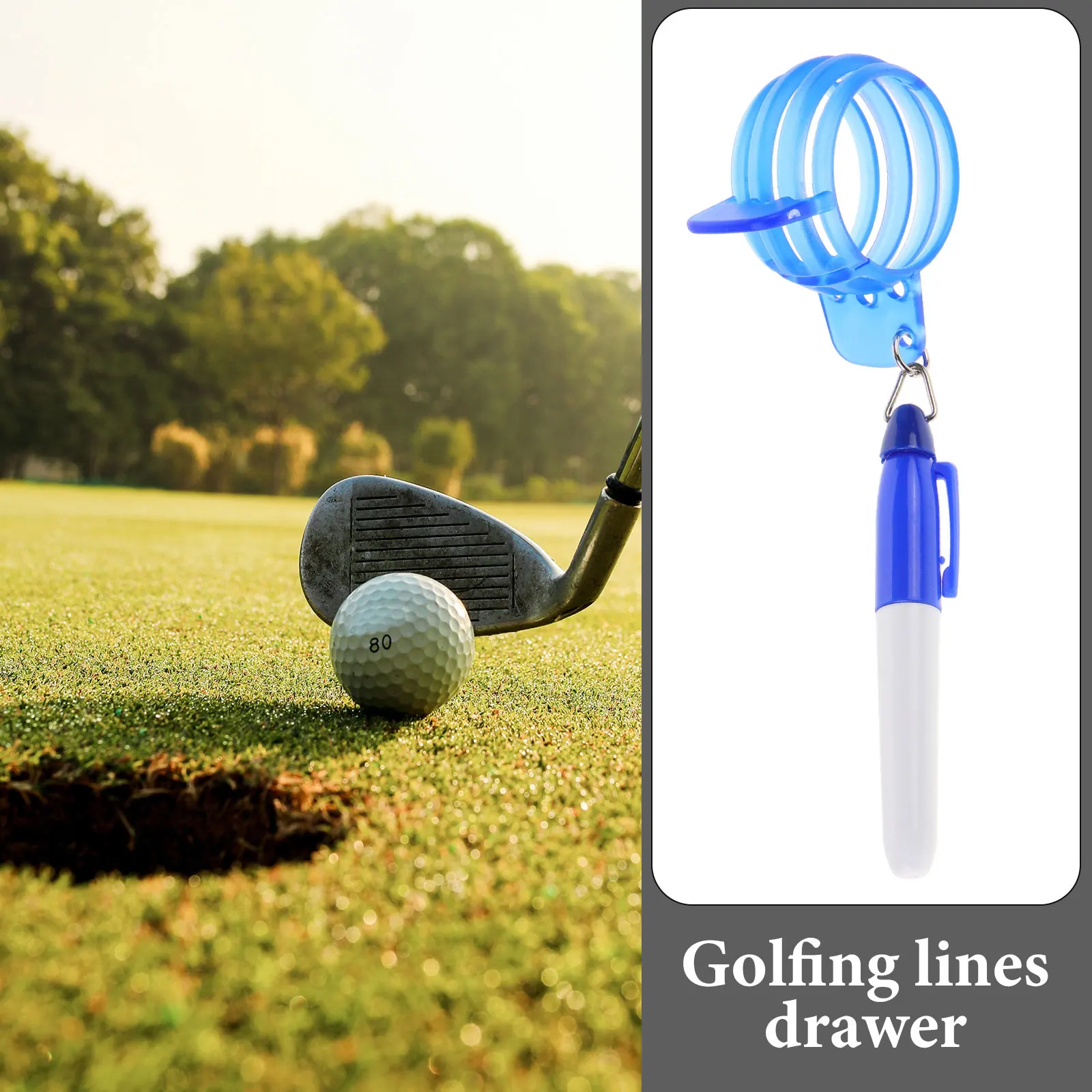

1 set Golf Line Drawing Set Ball Alignment Marking Tool Reusable Plastic Stencil Kit for Putting Accuracy Outdoor Golf Practice