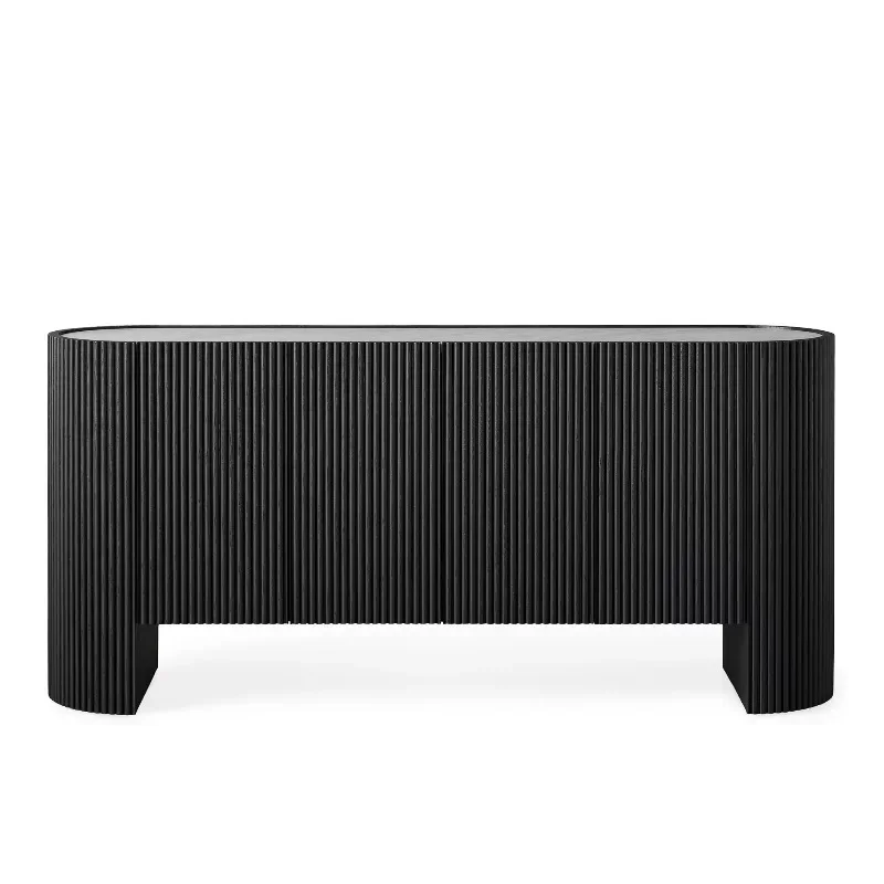 Elegant modern design luxury buffet furniture solid wood luxury marble sideboard