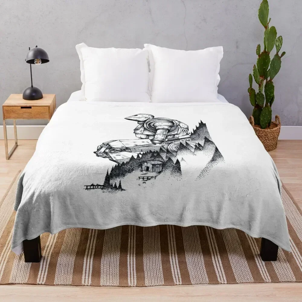 Iron Giant Throw Blanket Faux Fur Soft Warm Blanket for Bed