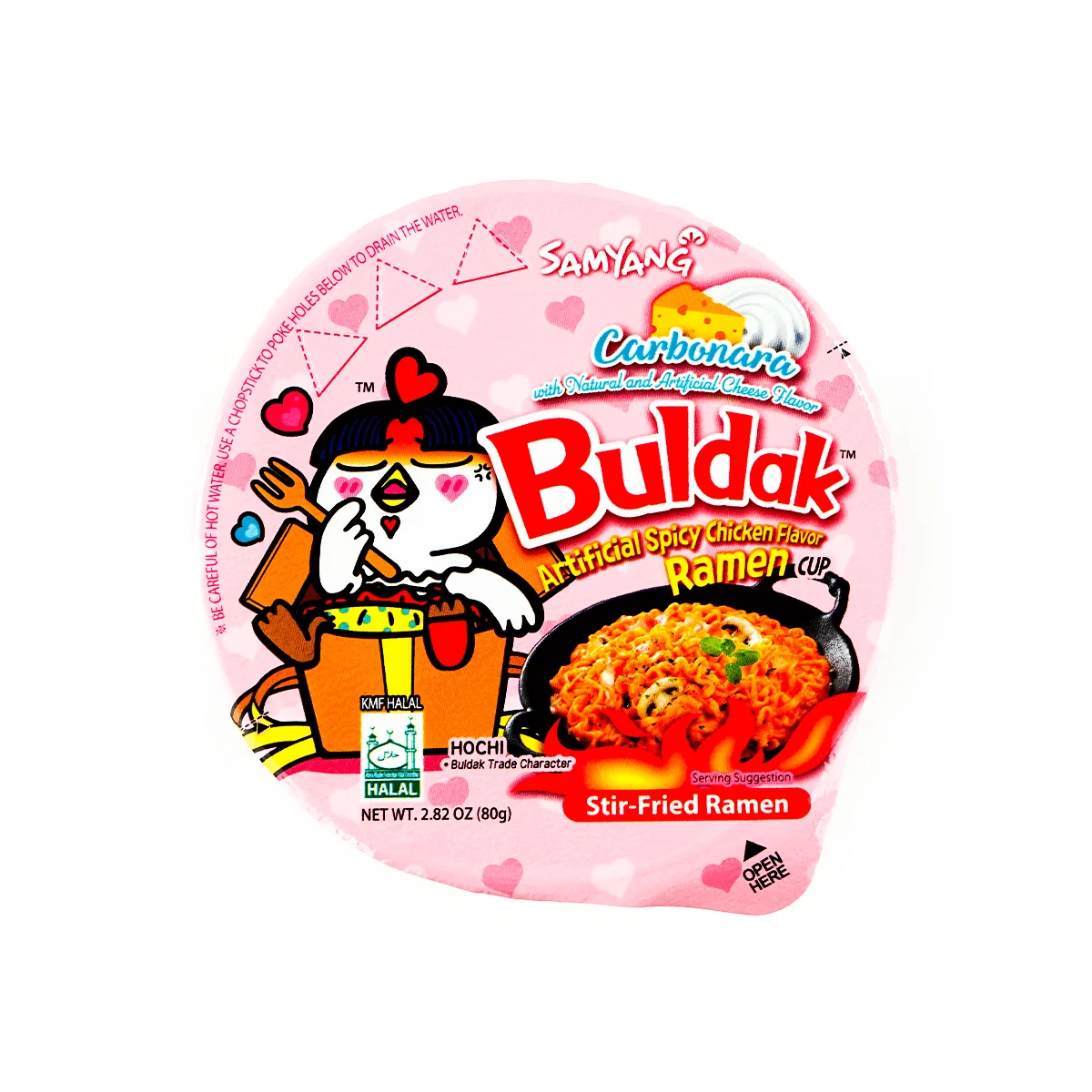 [8Packs] Koreaanse Buldak Noedels Carbonara Roergebakken Ramen-Hete Kip Smaak, 2.82Oz Instant Eten, 2.82Oz * 8 Pakjes