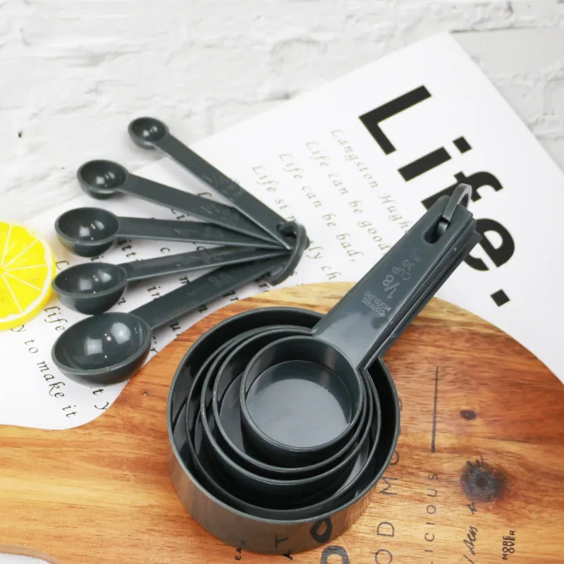 Scaled color 10-piece measuring cup measuring spoon food thickened export measuring spoon set baking tool