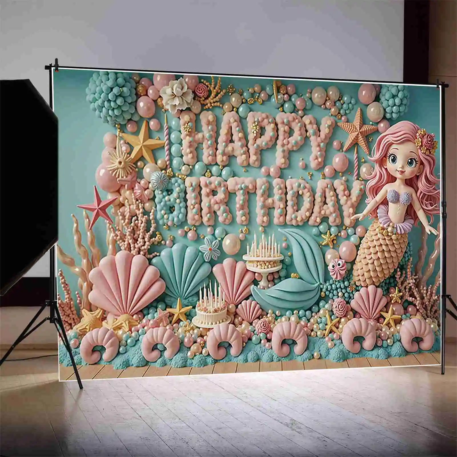 MOON.QG Fondo de unicornio arcoíris fotografía fiesta de cumpleaños sirena cuento de hadas Photozone telón de fondo estudio infantil accesorios para sesión fotográfica