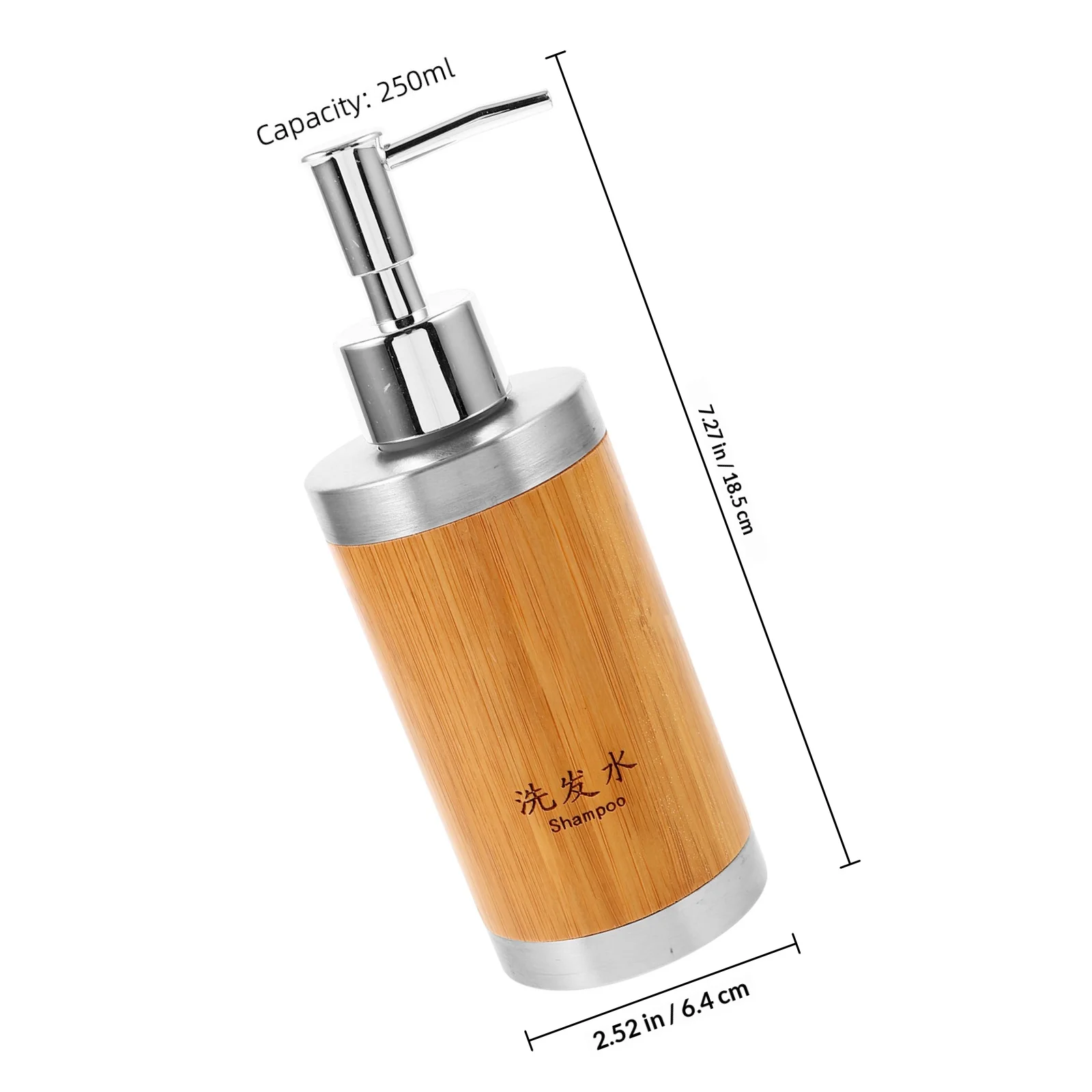 Press Pump Dispenser Bamboo Lotion Shampoo Bottle for Hotel Bathroom Soap Container Refillable Handwash Liquid Soap