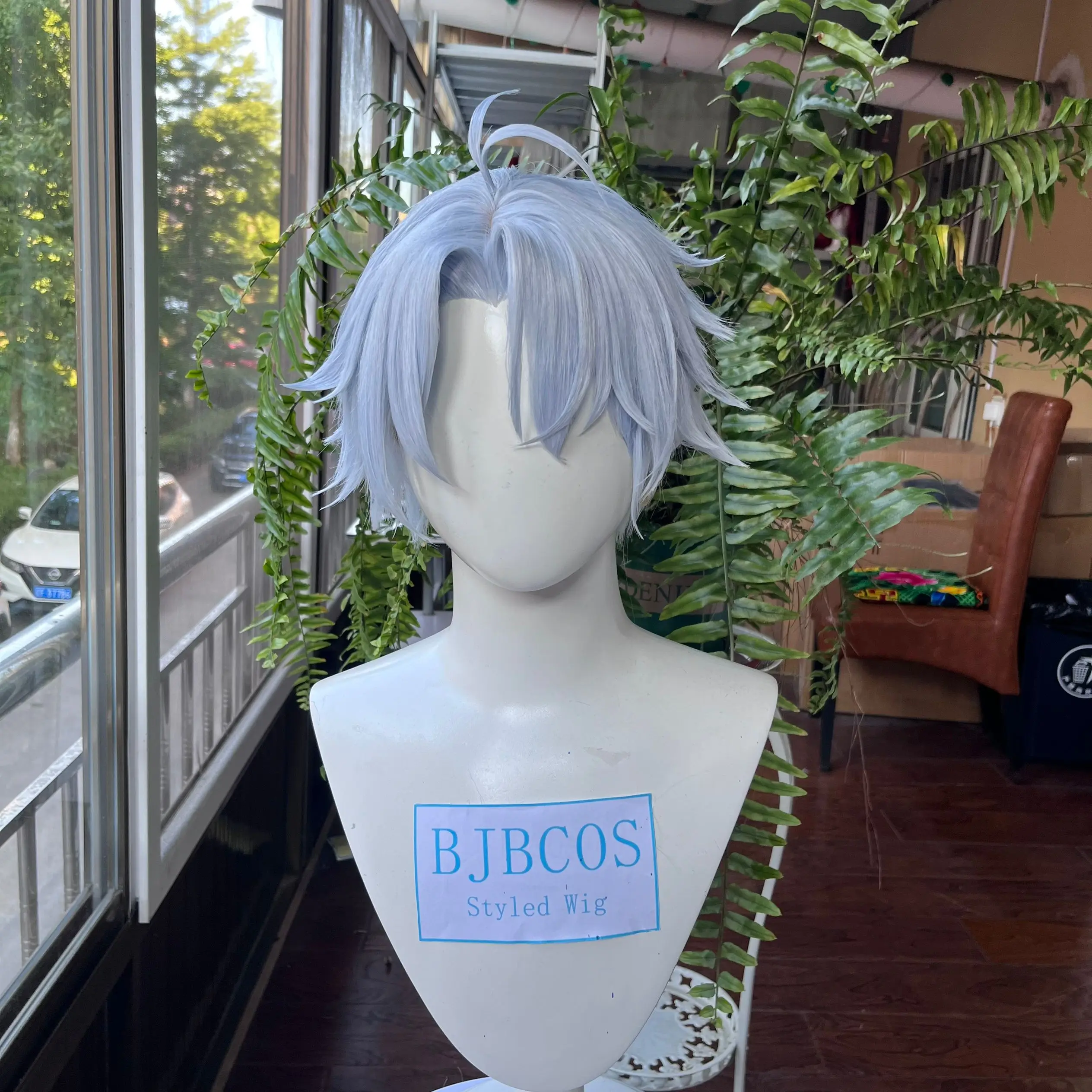 

[Styled] Phainon Wig Game Honkai Star Rail Phainon Male Cosplay Wig Short Light Blue Hair Halloween Party