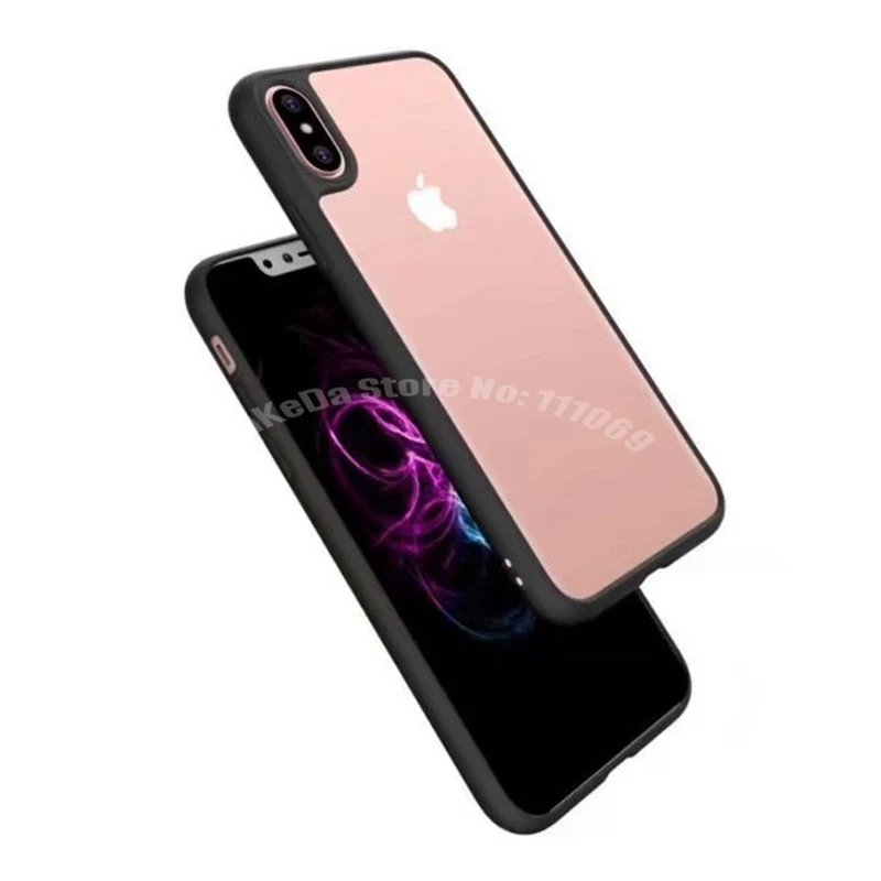 100pcs Full Protective Transparent TPU Case For iPhone X 8 Plus Fashion Clear Acrylic Thin Phone Shell For iPhone 5s 6 6S 7 Plus