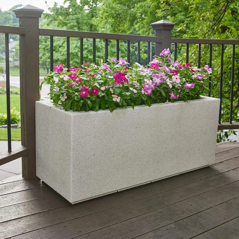 Tall Modern Outdoor/Indoor Rectangular Trough Planter, 46