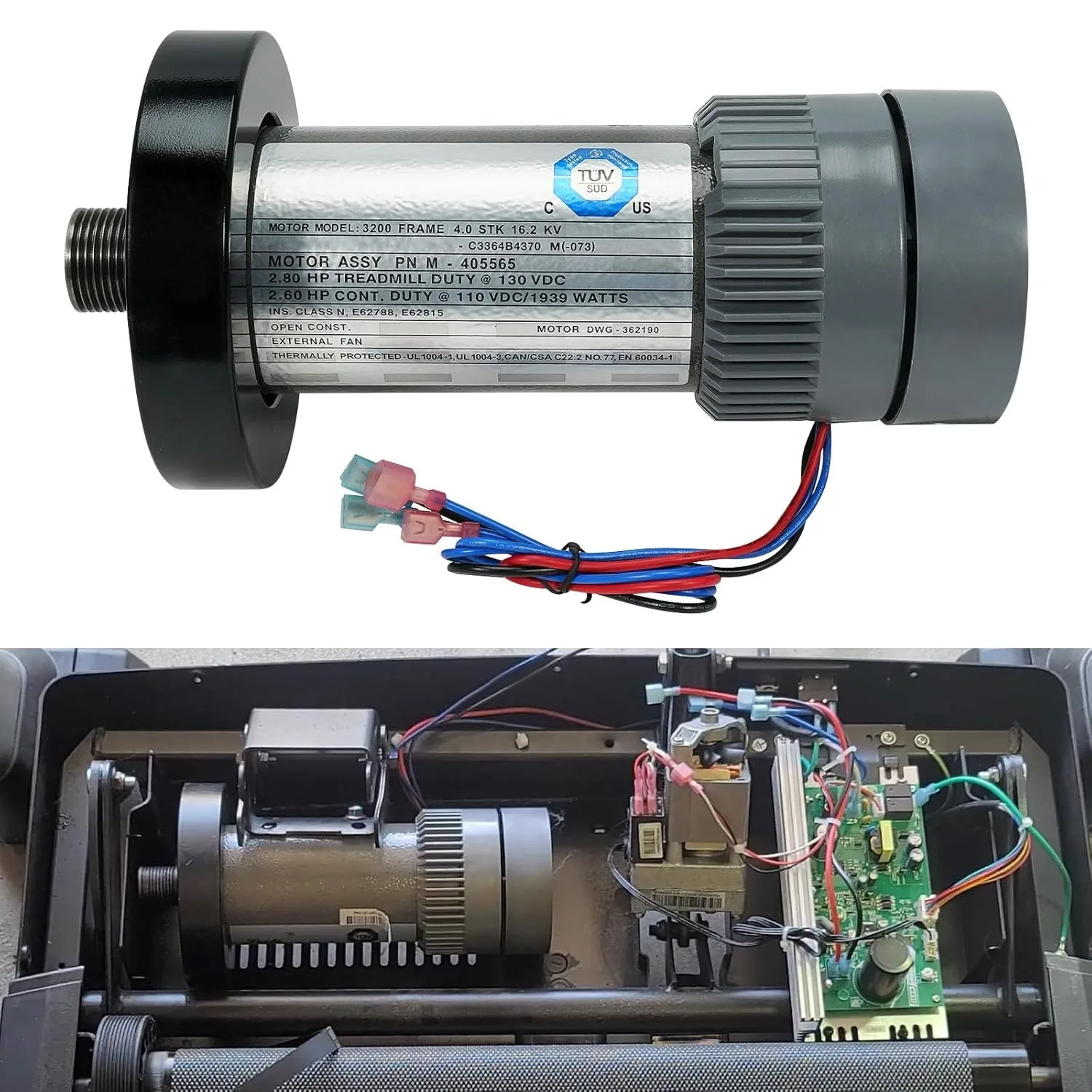 Motor de accionamiento de CC para cinta de correr, 110 V con volante, 2,80 CV, 130 V CC, 1939 vatios, apto para Nordictrack, cinta de correr Proform