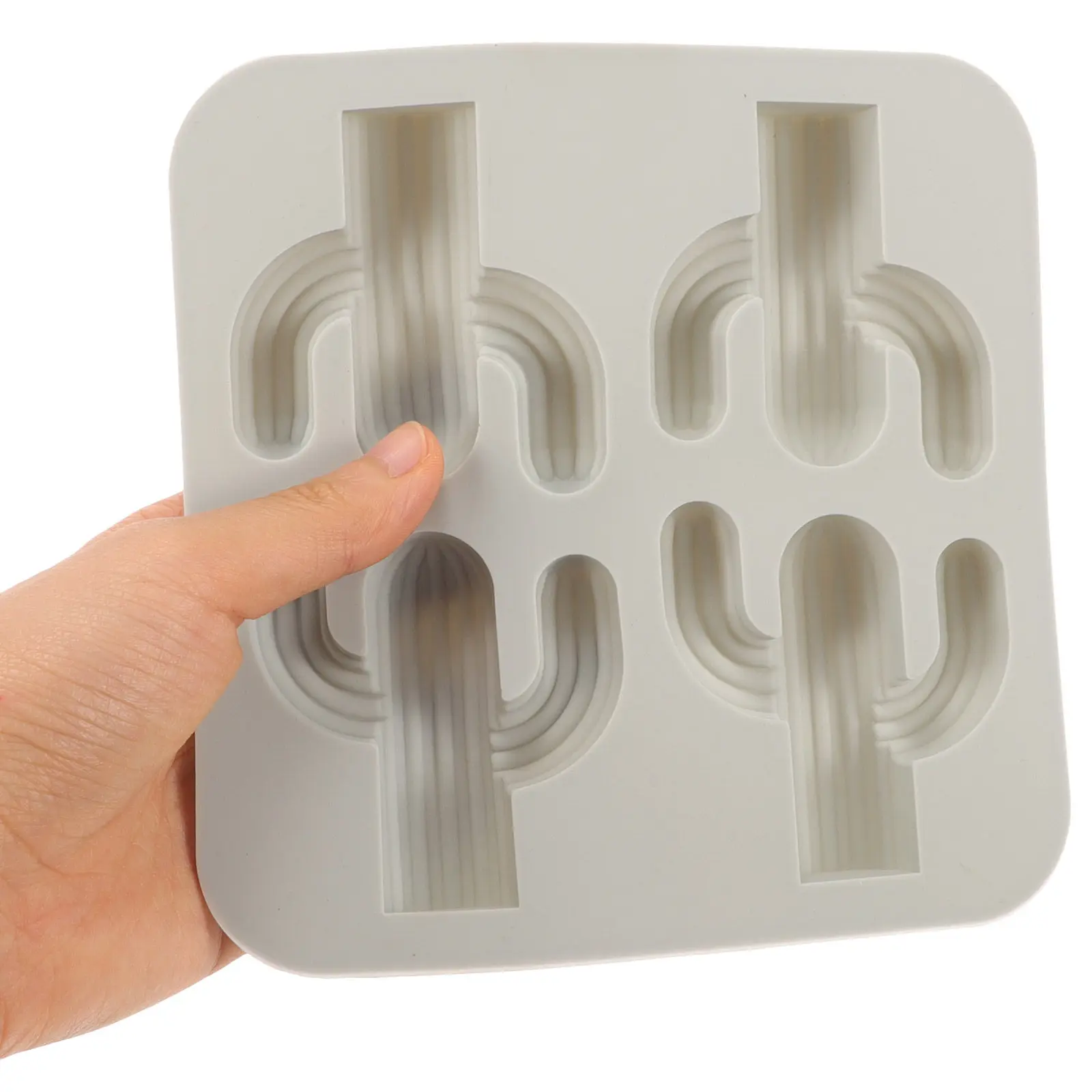 4-Cavity Cactus Silicone Baking Mold Food Grade Ice Cube Tray for Chocolate Jelly Pudding Soap Making DIY Kitchen Tool Blue