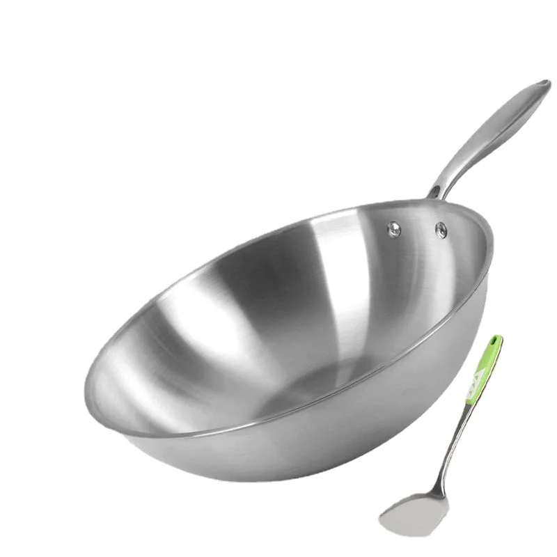 304 Stainless Steel Pan Thickened Non-stick Frying Pan for Cooking on Gas and Induction Burner