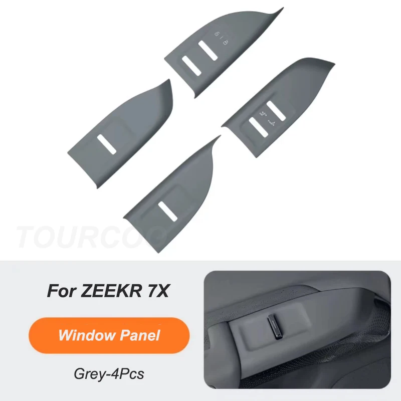 For Zeekr 7X 2024 2025 Door Glass Lifting Panel Handle Silicone Protective Pad Interior Accessories