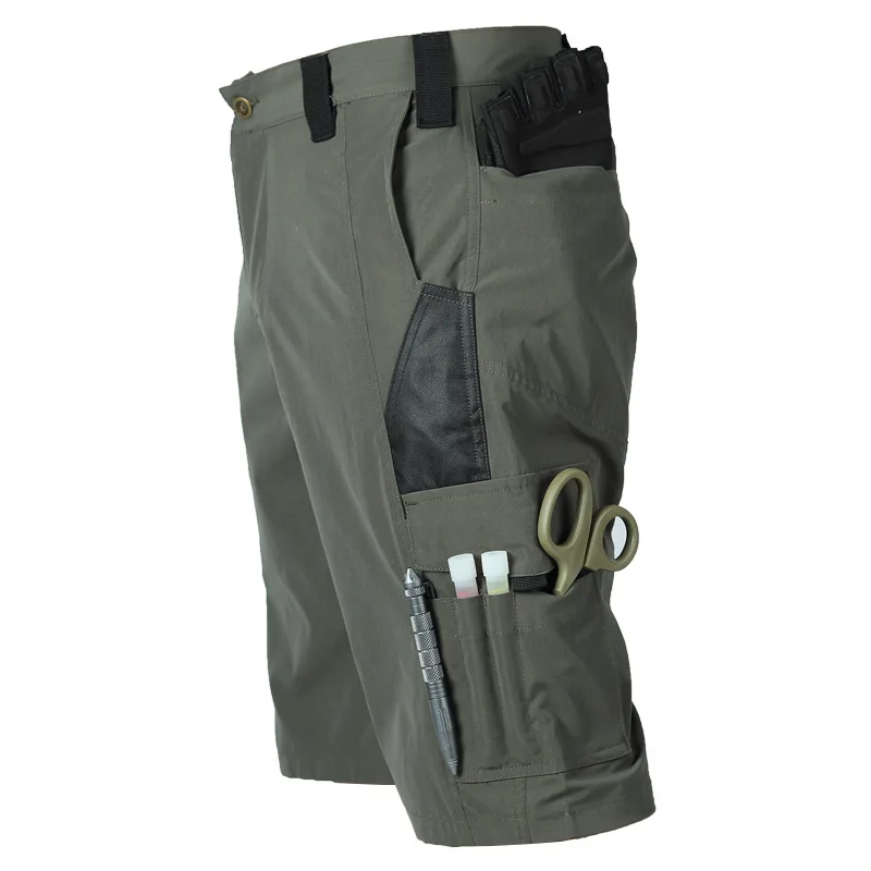 Taktische Tarnshorts, Outdoor-Arbeitshosen, Herren-Cargo-Shorts mit mehreren Taschen, lässige Shorts, schnelltrocknende, abriebfeste Shorts für Herren. – Detail 17