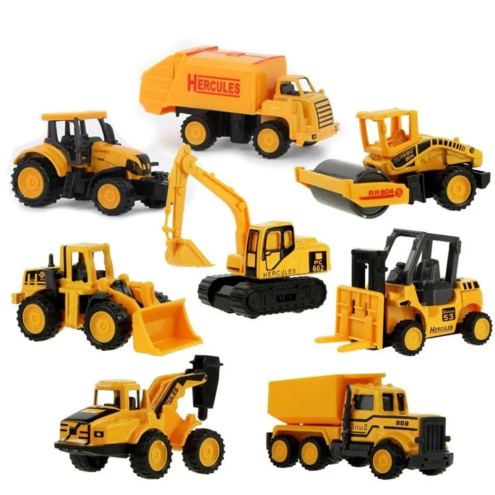 Christmas Gift 8 types Diecast Mini Alloy Construction Engineering Car Dump-car Dump Truck Model Classic Toy