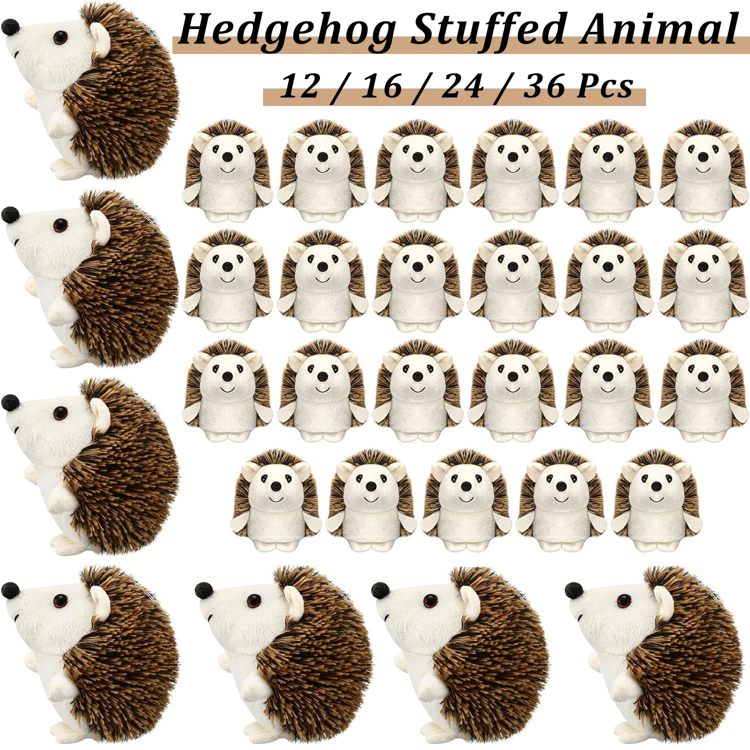 

12-36Pcs Hedgehog Stuffed Animal Bulk Mini Hedgehog Toy Valentine's Day Small Stuffed Animals Party Favor Classroom School Gifts