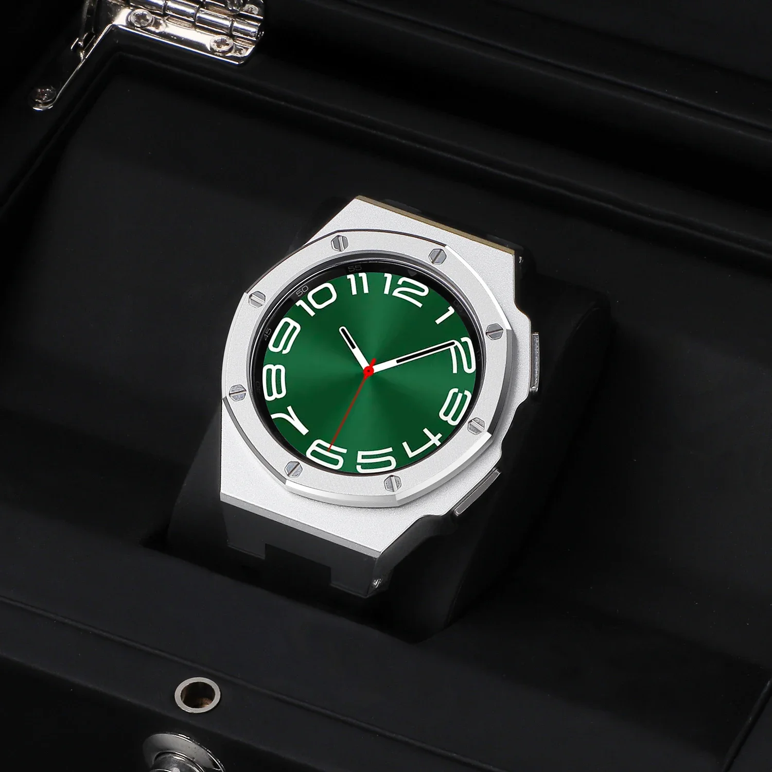 Modification Kit Case For Samsung Galaxy Watch 6 Classic 47mm Stainless Steel Metal Bracelet Galaxy 6 Classic 43mm Rubber Strap