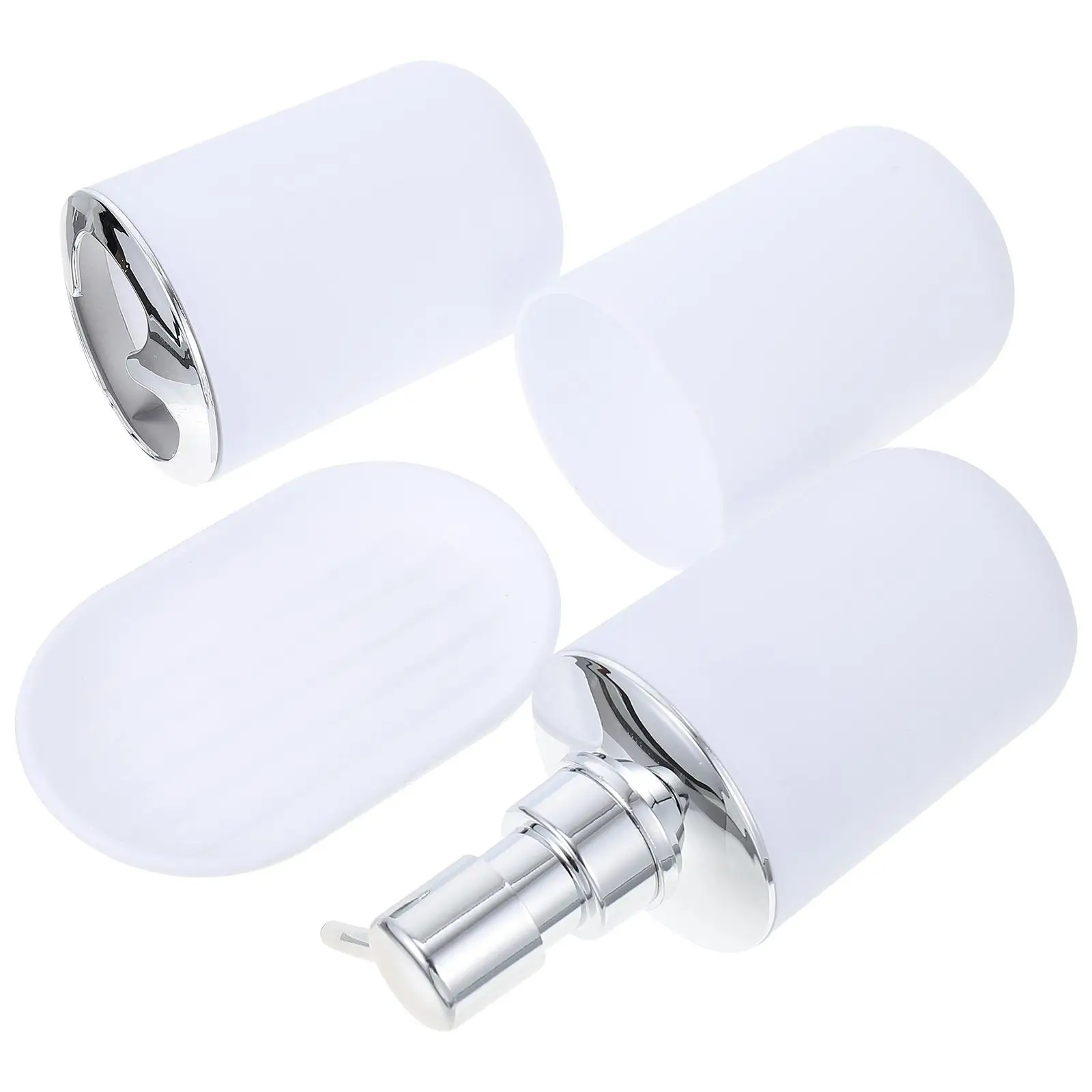 

Bathroom Set Black Plating Toothbrush Cup Smooth Surface Easy Clean Portable Storage Hotel Plastic Lotion Box