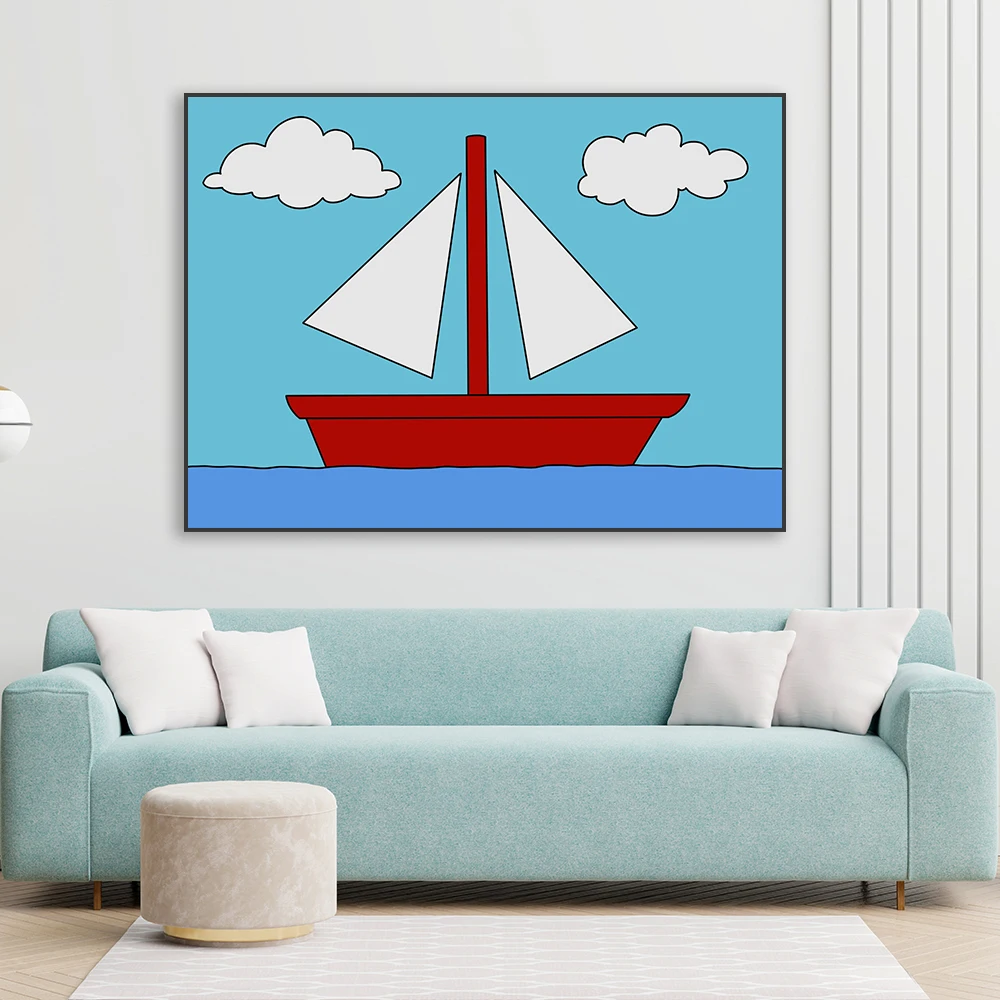 Disney Simpsons Living Room Canvas Painting Movie Retro Funky Car Prints Simpsons Boat Landscape Poster Home Kids Bedroom Decor