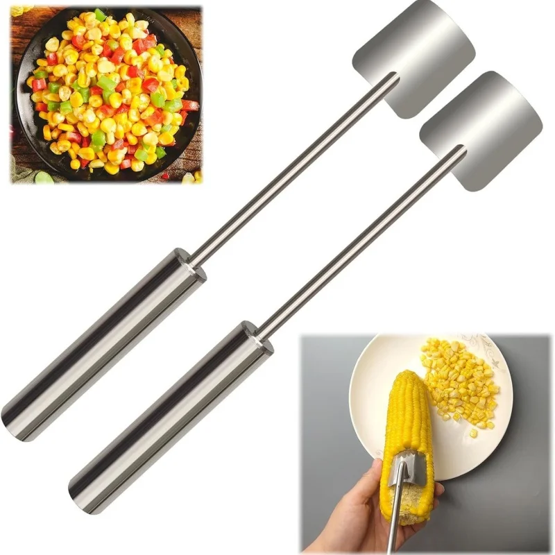 

Corn Planer Stainless Steel Corns Thresher Peelers Corn Cob Stripper Cutter with Ergonomic Handle Kitchen Gadgets for Home BBQ