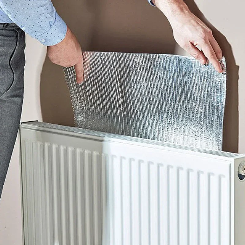 

Radiator Heat Reflector Back Foil Heat Reflective Length 5M Heat Energy Saving Film Pad Aluminum Film with Sticker Heat 50Cm*5M