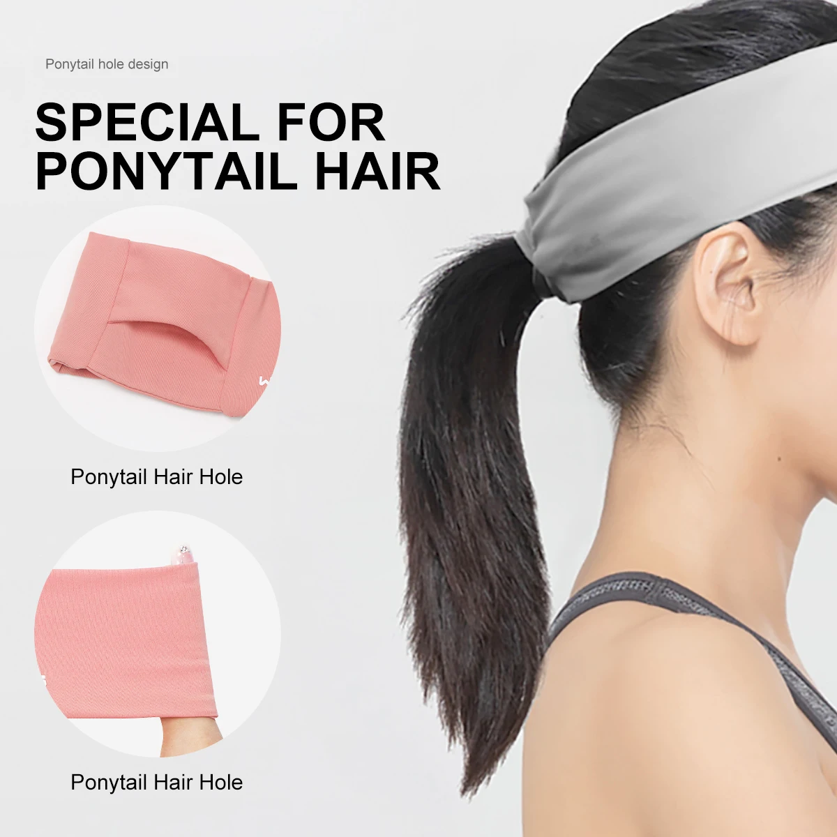 WRELS Sports Headbands Breathable Elastic Sweatbands Sweat Wicking Soft Gym Running Yoga Hair Bands Outdoor Non Slip Hairbands