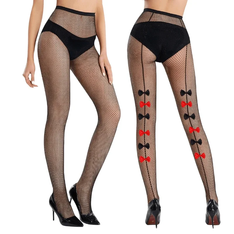 

Different Style Bowknot with Back Seam Fishnet Tights Fashion Women Sexy Lingerie Lady Retro Line Bodystockings Hot Pantyhose