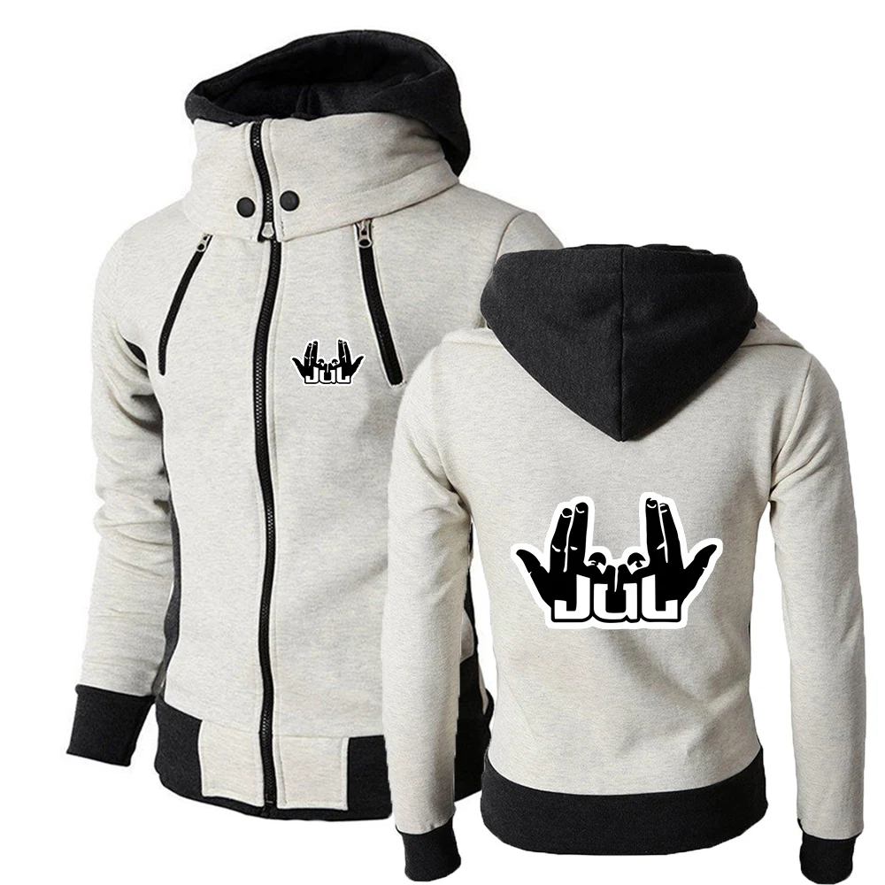 2025 Men's New Brand Spring And Autumn Rapper Jul Graphic Printing Three-color Zipper Hoodies Leisure Sports Coat