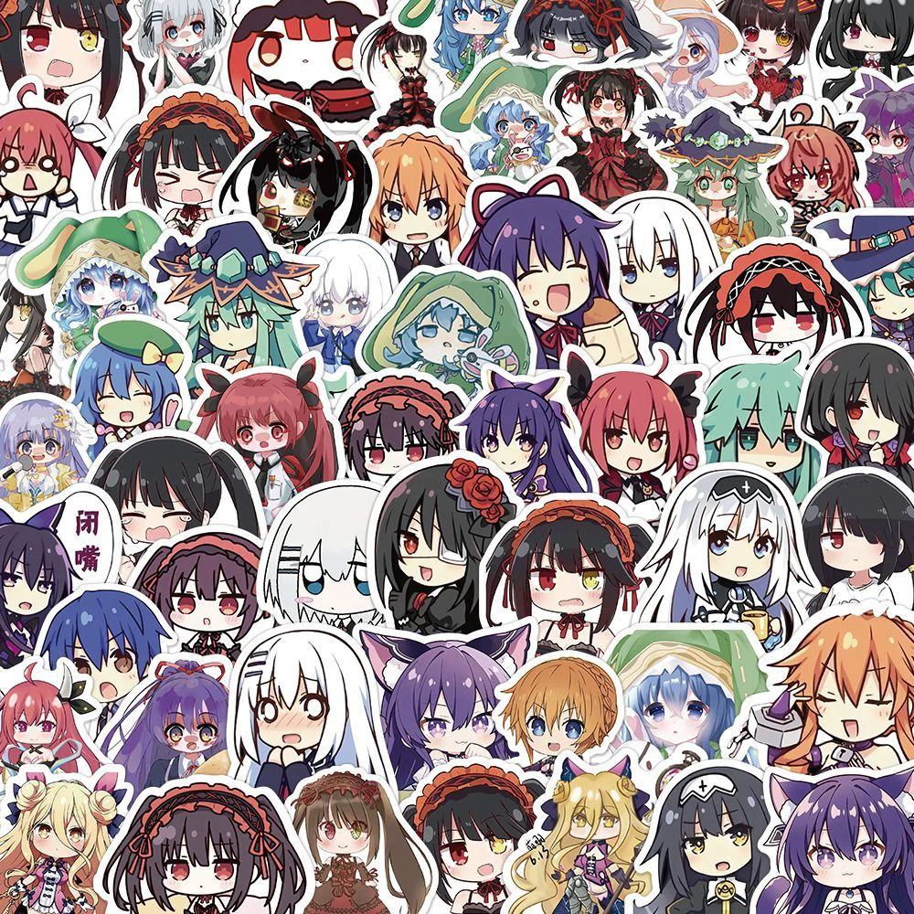 

10/30/60pcs Date A Live Anime Stickers Girls Tokisaki Kurumi Cartoon Stickerl Yatogami Tohka Takamiya Mio Tobiichi Origami Decal