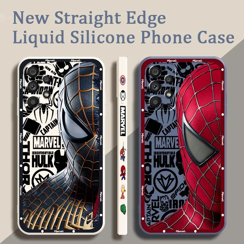 

Spider-Man Marvel Cool Hot Art For Samsung Note 20 Ultra A04 A05 A13 A15 A14 A12 A22 A23 A25 A42 5G Liquid Left Rope Phone Case