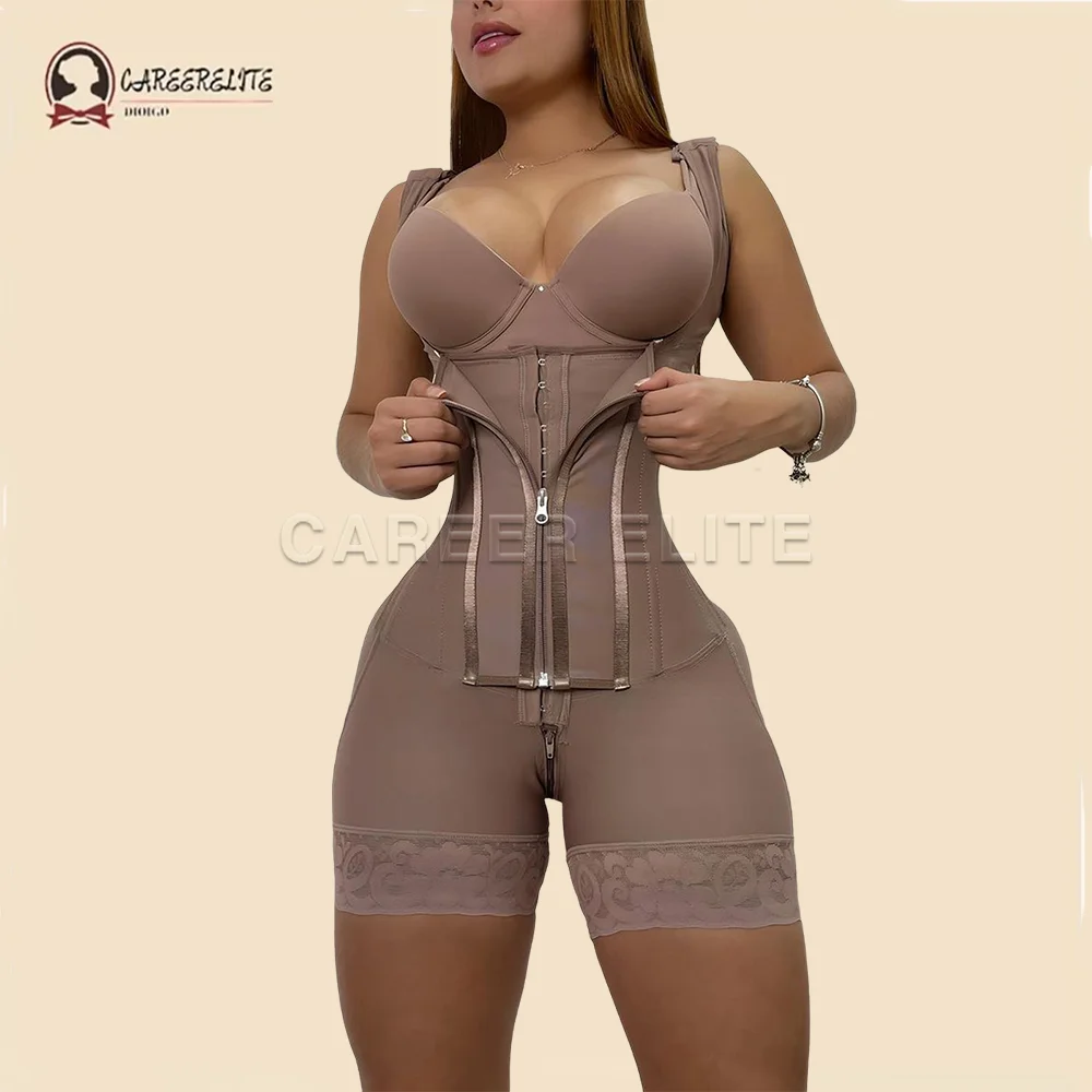 Bbl Dubbele Compressie Full Body Stage 2 Faja Vrouwen Body Shapewear Bodysuit Ass Stuff Push Up Platte Buik Modellering Korset