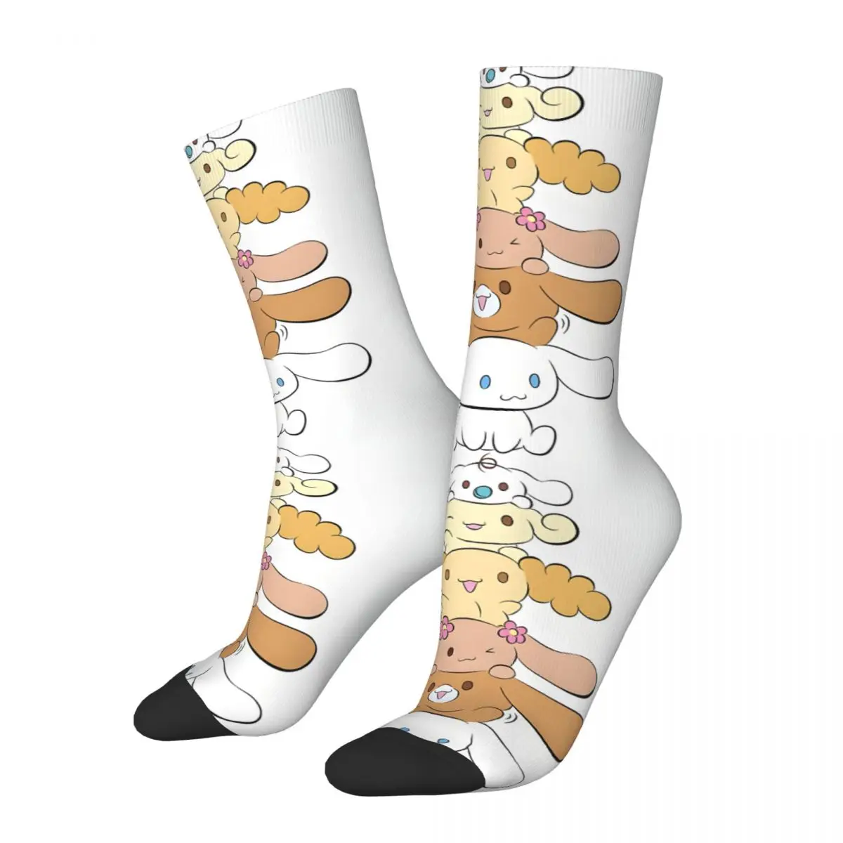 Retro Cinnamoroll And Friends Stack Crazy Men's Socks Unisex Sanrio Harajuku Seamless Printed Funny Novelty Happy Crew Sock