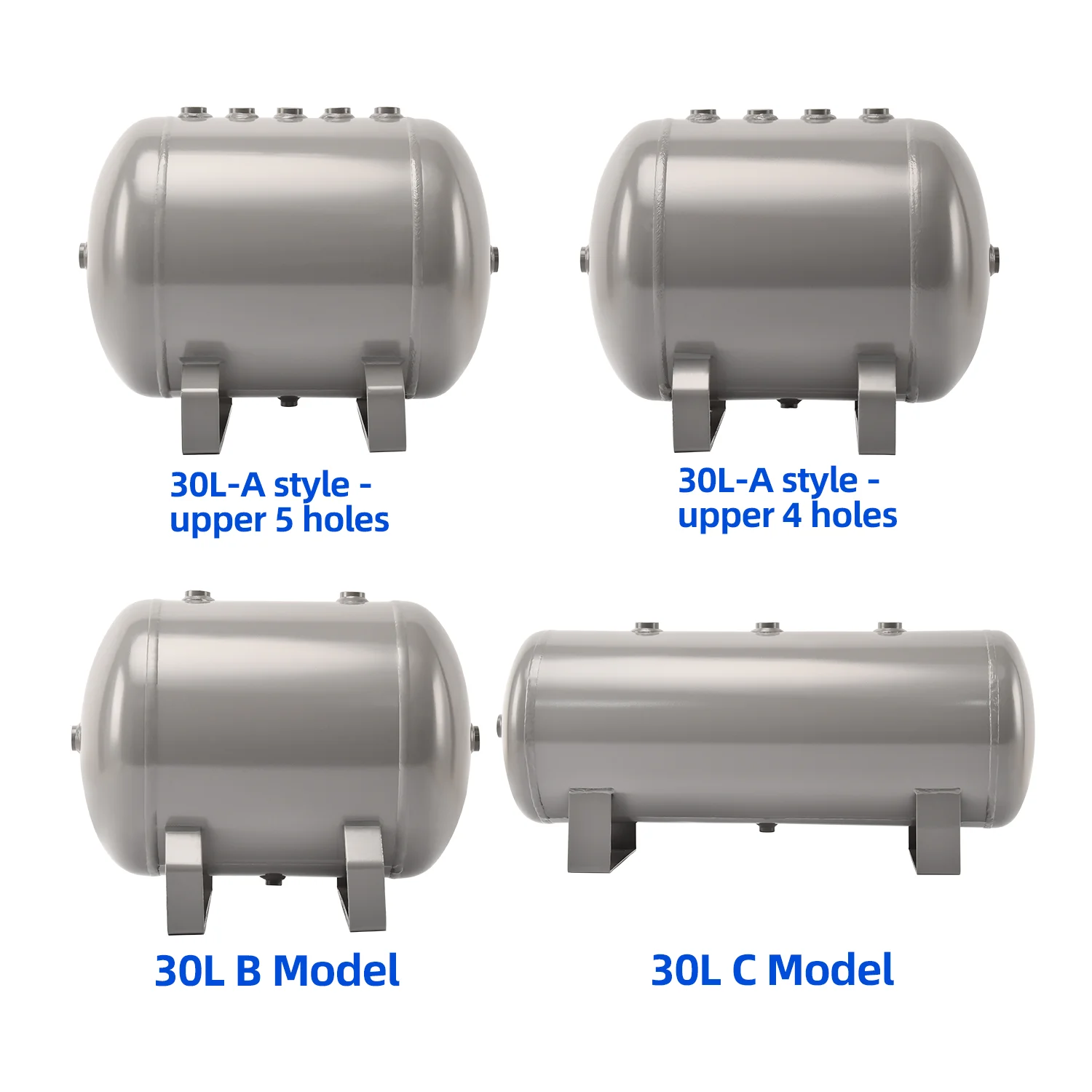 30L Horizontal Carbon Steel Air Compression Tank Vacuum Buffer Air Storage Suitable for Beauty Instruments