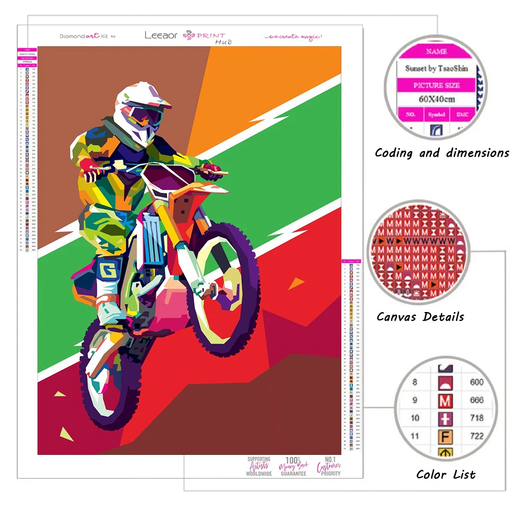 다이아몬드 페인팅 2023 멋진 모토크로스 크리에이티브 페인팅, 풀 다이아몬드 모자이크 자수, 크로스 스티치 키트, 홈 데코, 새로운 컬렉션