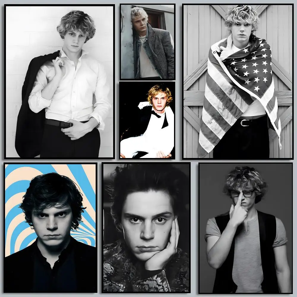 Evan Peters Celebrity Dark Portrait Poster HD Waterproof Self-Adhesive For Living Room Gift Bedroom Hallway Wall Decor