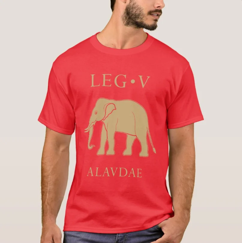 Roman Legion SPQR Legio V Alaudae Elephant Symbol T-Shirt 100% Cotton O-Neck Summer Short Sleeve Casual Mens T-shirt Size S-3XL