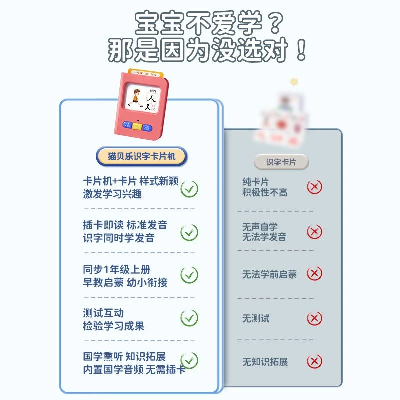 Cat Beile Word Recognition Card Learning Machine Baby Enlightenment Audio Chińskie znaki