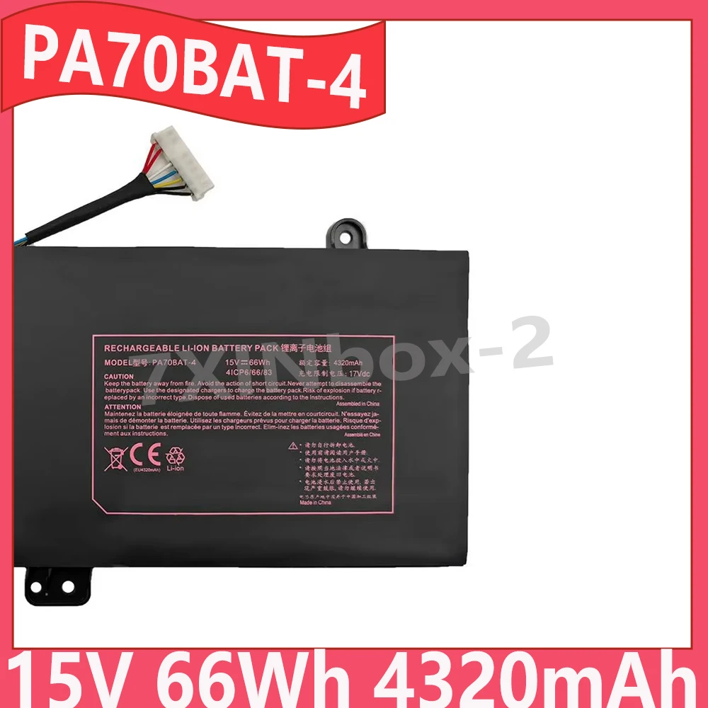 

PA70BAT-4 PA70BAT4 15 В 66 Втч 4320 мАч аккумулятор для CLEVO PA70HP6-G для HASEE G97E для SCHENKER Technologies XMG Pro 17