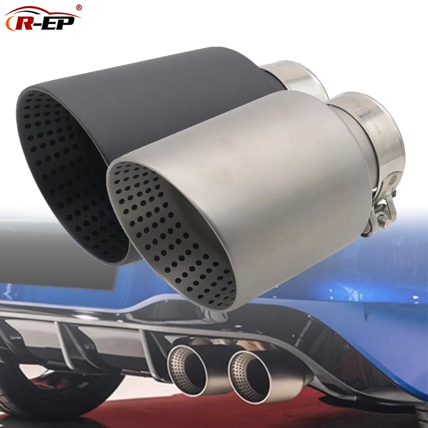 General oblique car 304 stainless steel matte tail throat muffler decorative modified exhaust pipe