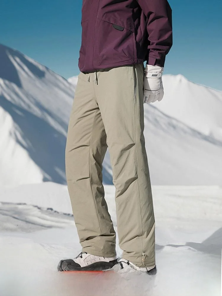 

Winter 3D Tailored Du down Pants Men's Warmth Assurance Youth Faion Straight Leg Long Trousers Casual Wear Nylon Spandex