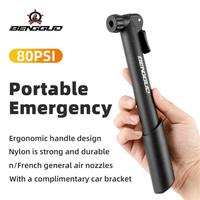 80psi Mini Portable Bicycle Pump Manual American French Mouth Tire Pump Inflator MTB Road Bike  Hand Air Pump  Bike Accessories