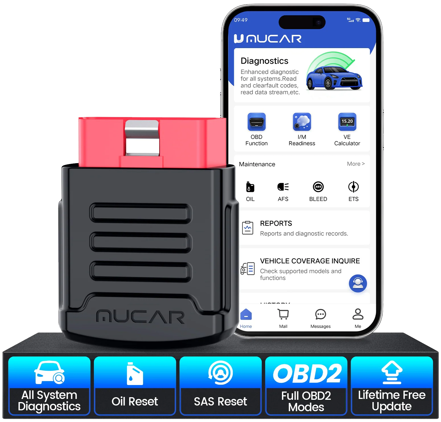 MUCAR BT200 OBD2 Scanner Full System Car Diagnostic Tools OIL SAS Reset Auto Scan Erase Error Car Code Reader Mucar Scan Tools
