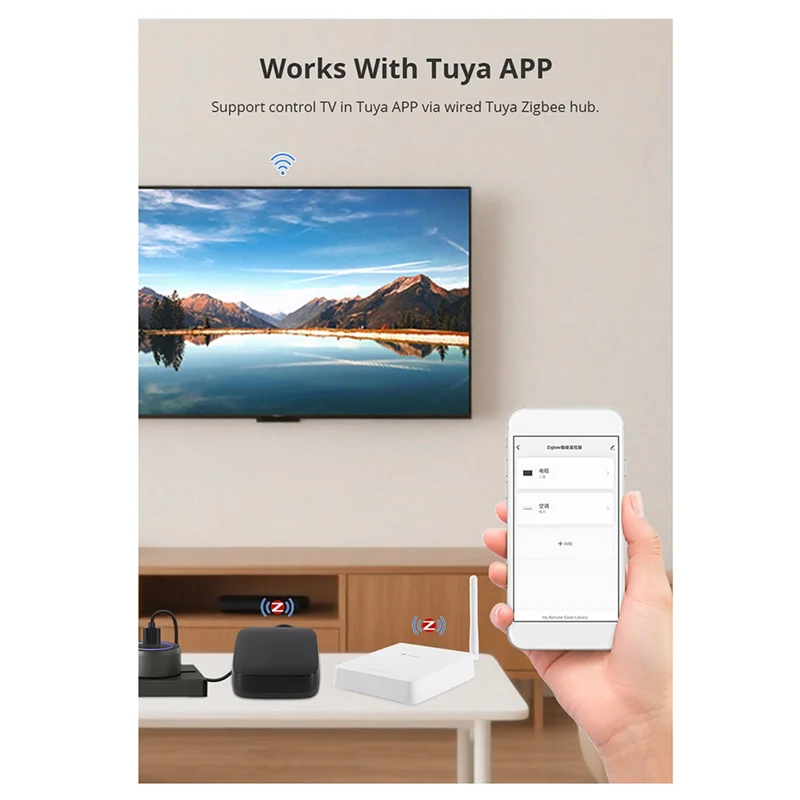 ABZZ-Mobile Phone App Controlled Tuya Zigbee Infrared Remote Control Intelligent Universal Voice Remote Control For Multiple Dev