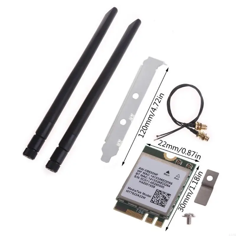 WIFI 6E CARD RZ616 MT7922A22M WIFI MODULE مع 5.2 بطاقة لاسلكية ل