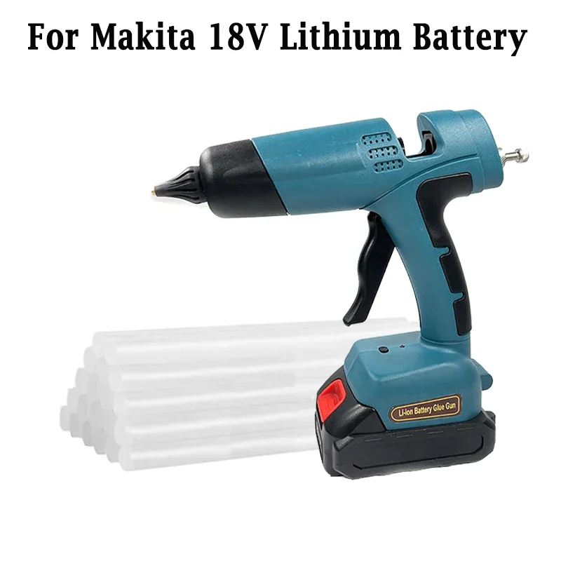 

100W Cordless Electric Glue Gun for Makita 18V Battery Anti-scald Nozzle DIY Hot Melt Gun with 30Pcs 11mm Glue Sticks