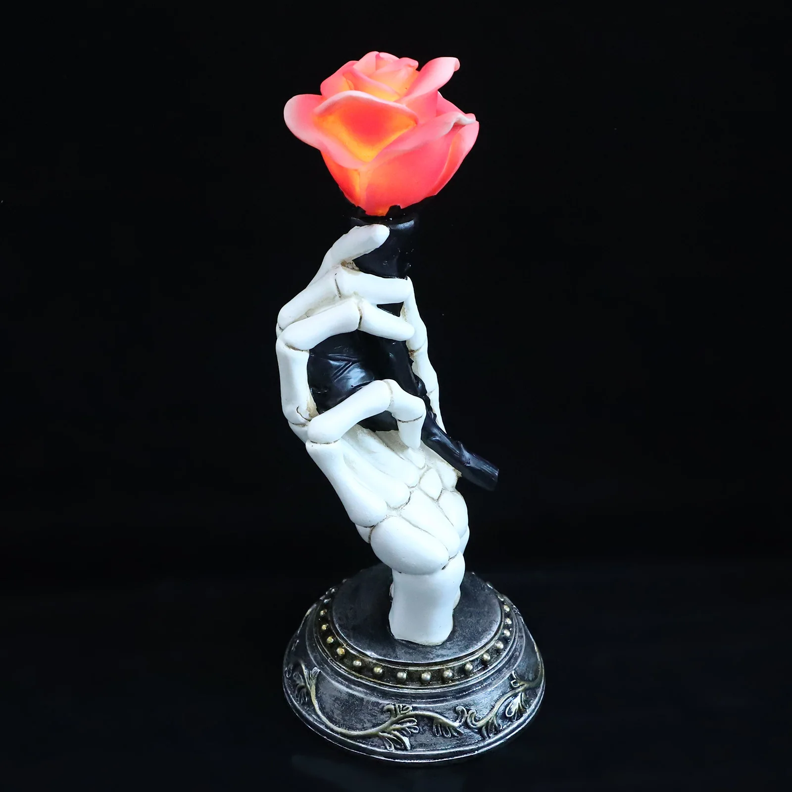 

Halloween Hand Bone Decoration Lamp Day of The Dead s Rose Night Light Gothic Resin