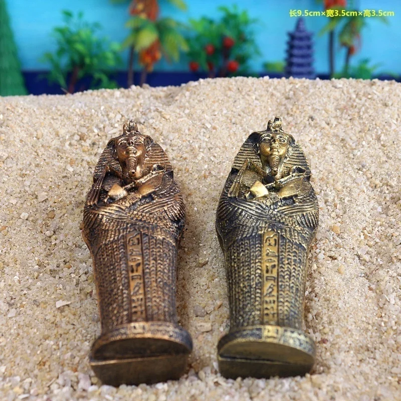 Fashion Egyptian Pharaoh Mummy Egypt King Home Decor Resin Figurine Coffin H9.4cm