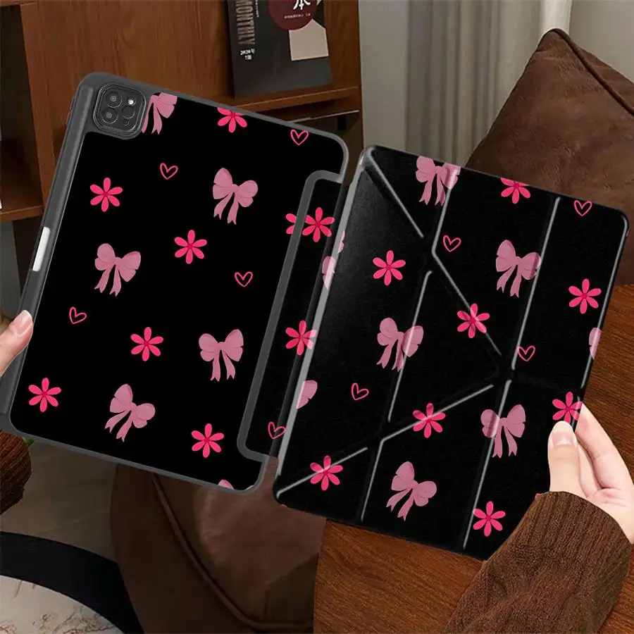 

Tablet Case For iPad Pro 11th 10th 9th 8th 7th 12.9inch Mini 6 7 Pro 2025 Air 4 5 M3 M2 M4 11inch Holder Cover Pink Bow