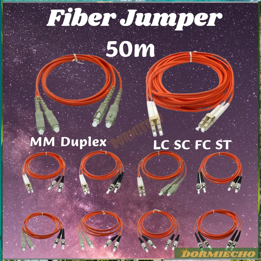 

100% High Quality Multimode OM3 50m Duplex Fiber Patch Cord LC/FC/ST/SC Fiber Optic Cable Optic For Network Jumper FTTH