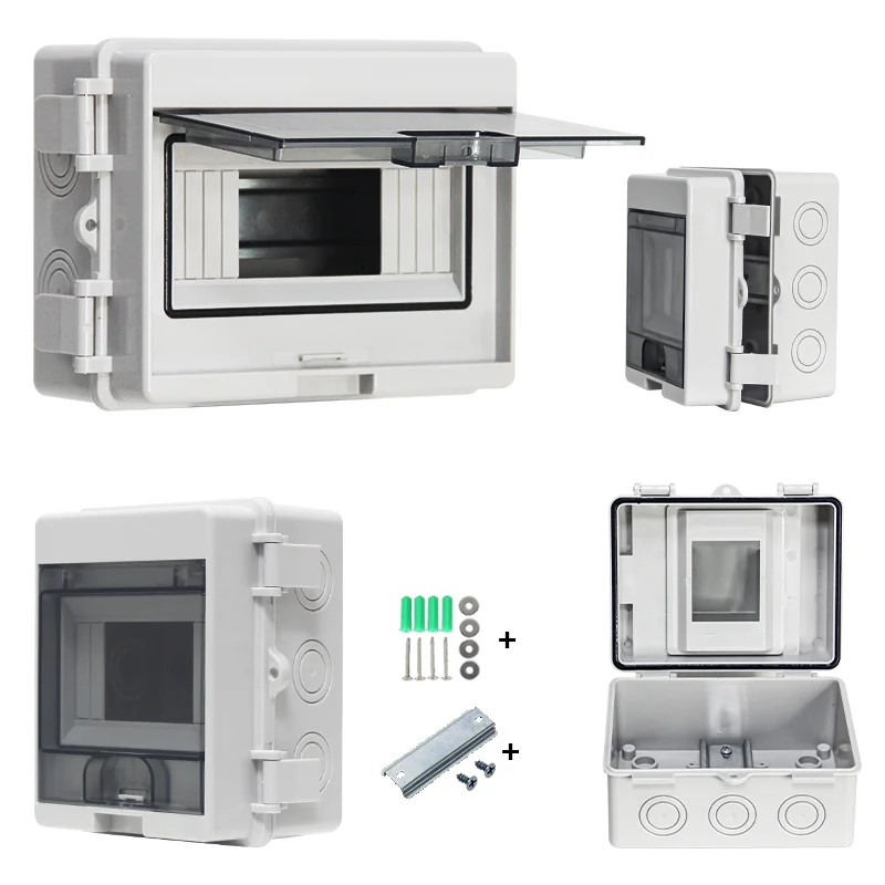 HL Series 5/8/12/15/18/24 Ways IP65 Waterproof Distribution Box Electrical Circuit Breaker PC ABS Plastic MCB Power Junction Box