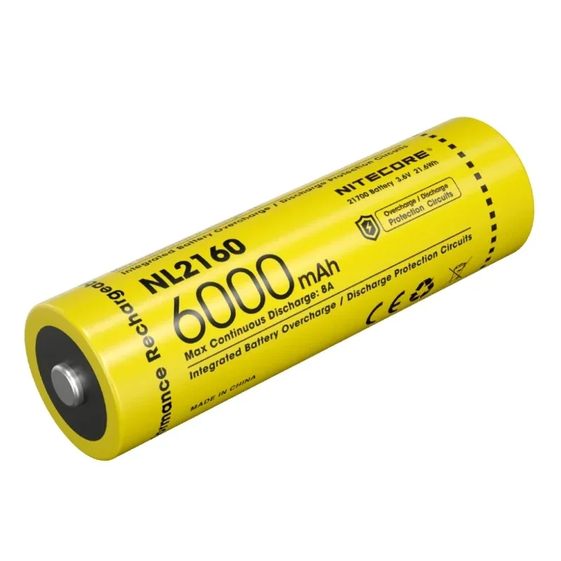 NITECORE NL2160 6000mAh High Capacity 3.6V 21700 Li-ion Rechargeable Battery